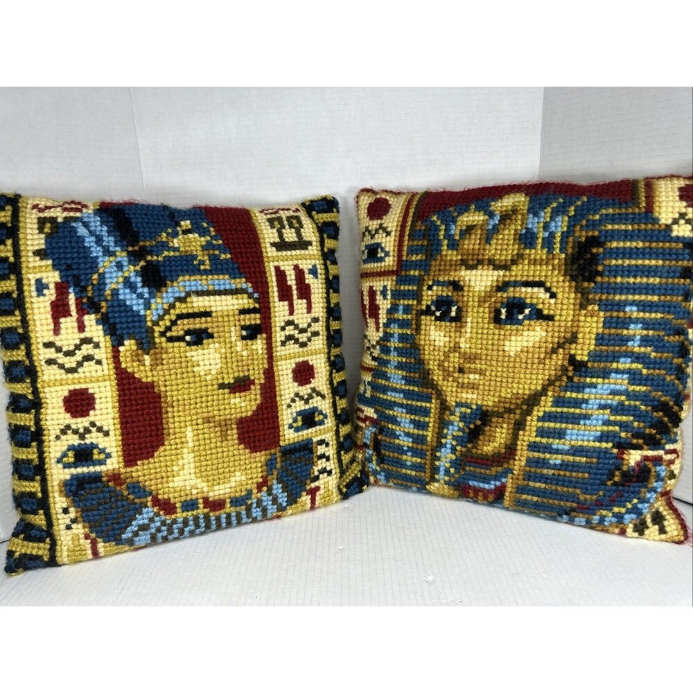 Beautiful Ancient Egyptian Pharaoh Design Pillow Cross Stitch Set